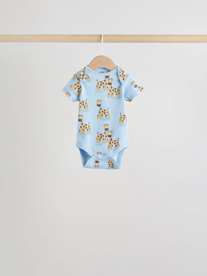Multi Short Sleeve Baby Bodysuits 5 Pack image 6