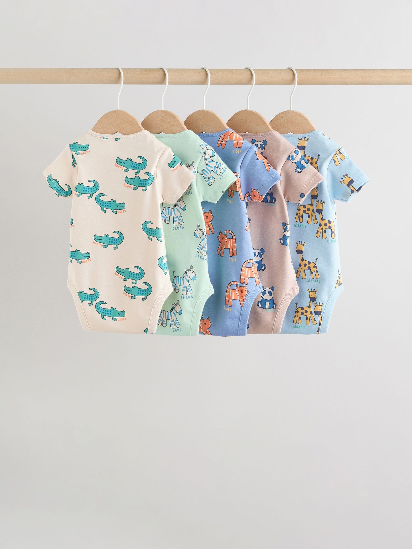 Multi Short Sleeve Baby Bodysuits 5 Pack image 7