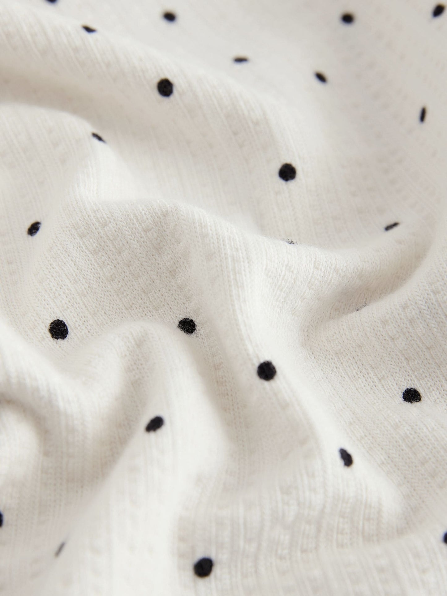 Dsiney Kidz - Ecru White Mono Spot Short Sleeve Frill Hem Top (3mths-7yrs) image 7