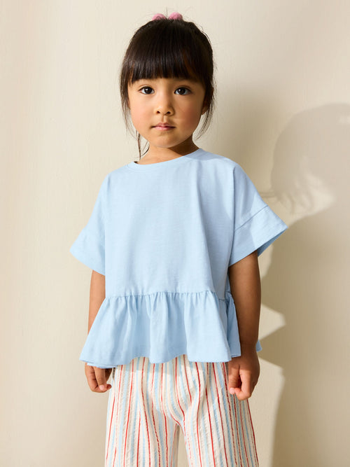 Blue Short Sleeve Peplum T-Shirt (3mths-7yrs) image 1