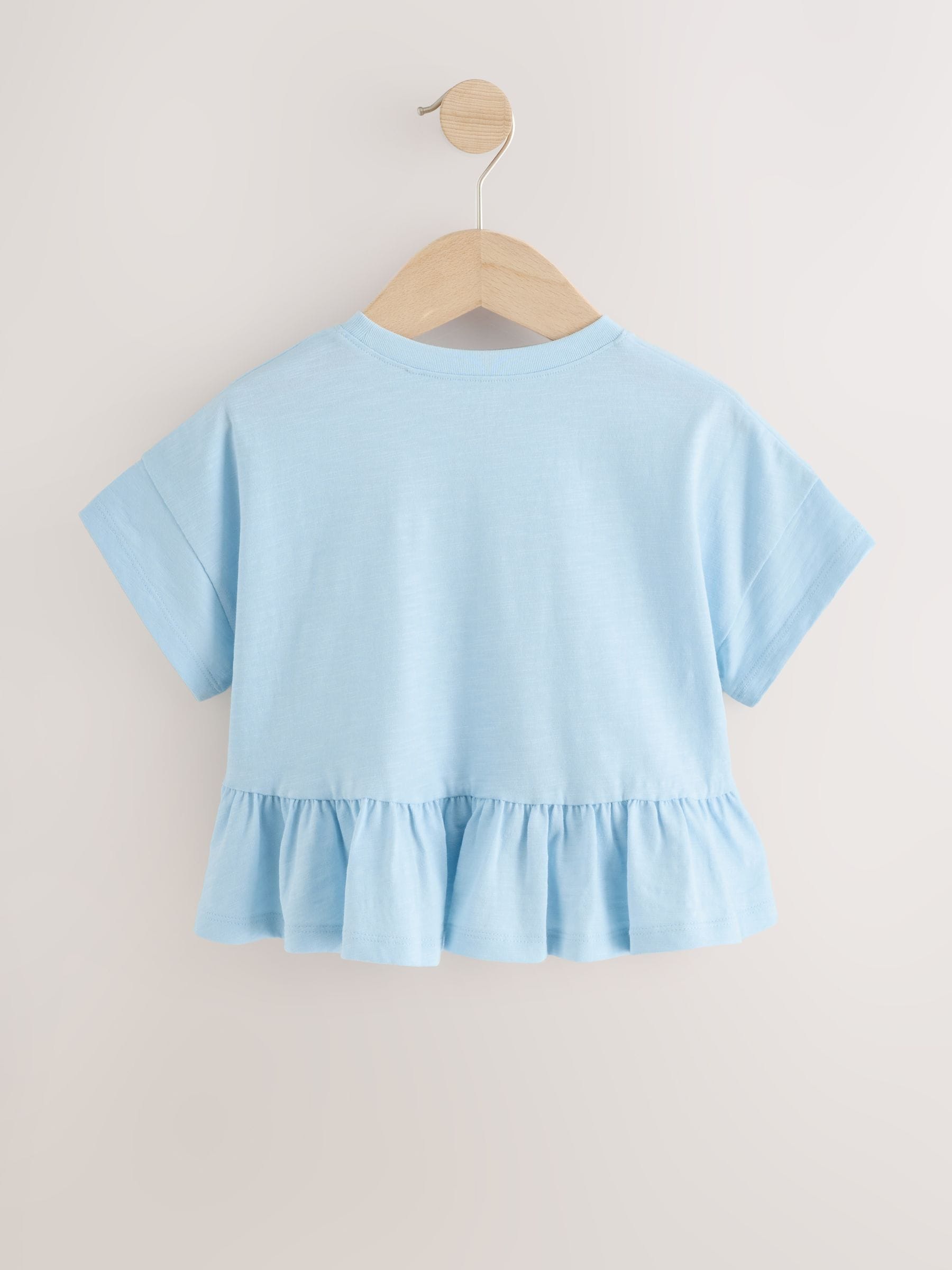 Blue Short Sleeve Peplum T-Shirt (3mths-7yrs) image 5