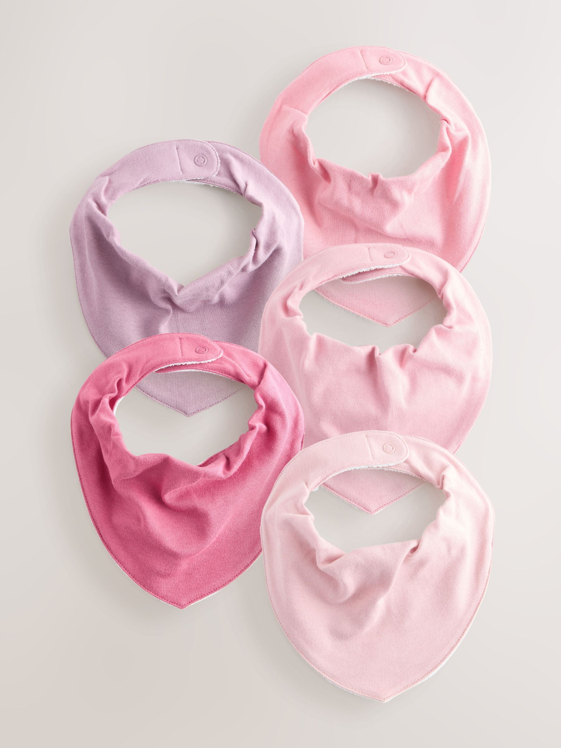 Pink 5 Pack Baby Dribble Bibs image 1