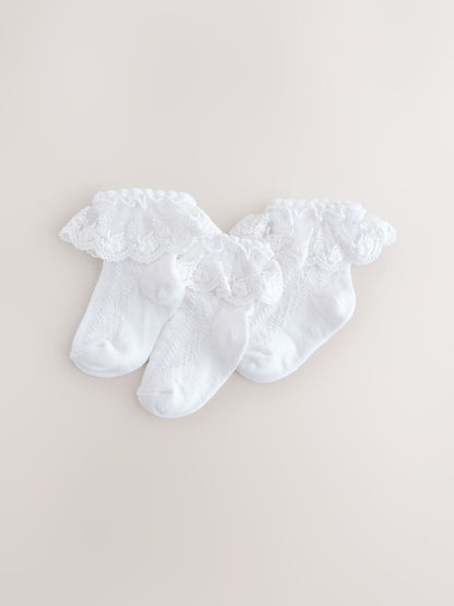 Dsiney Kidz - White Lace Baby Socks 3 Pack image 1