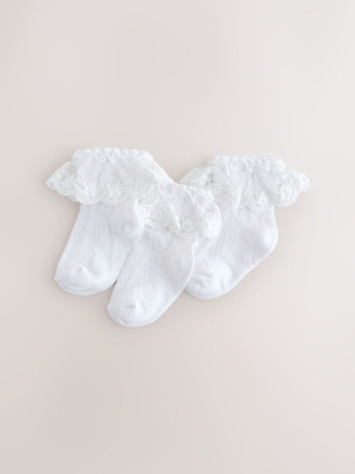 Dsiney Kidz - White Lace Baby Socks 3 Pack image 1
