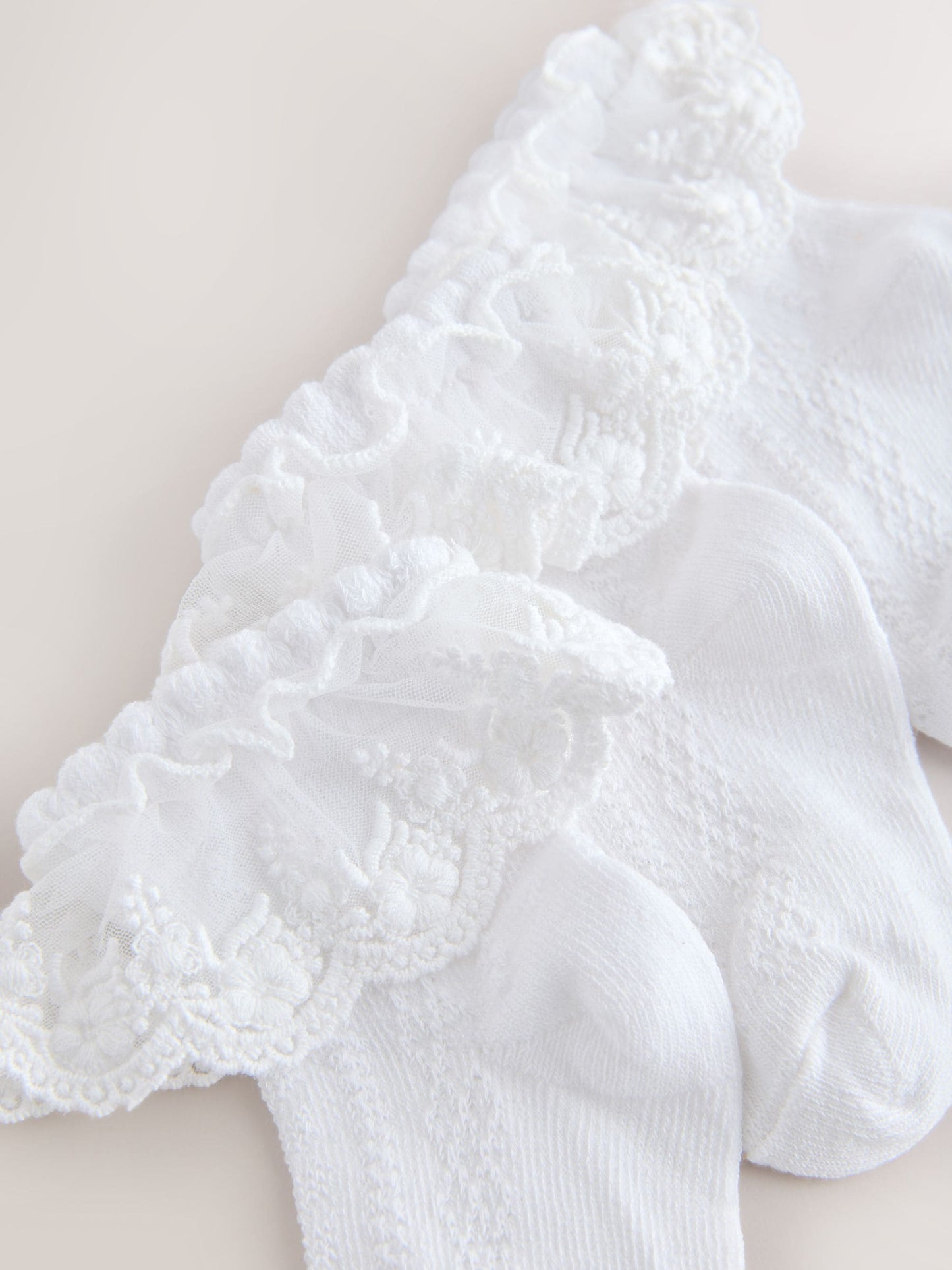 Dsiney Kidz - White Lace Baby Socks 3 Pack image 2