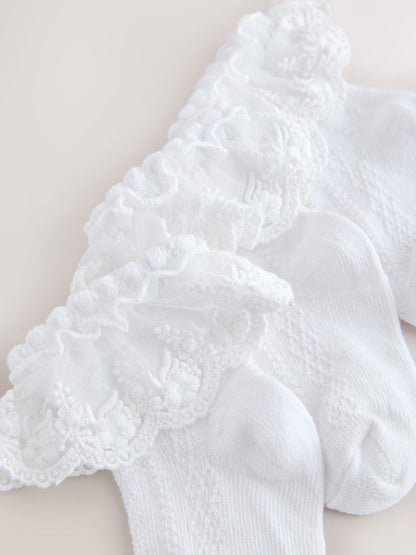 Dsiney Kidz - White Lace Baby Socks 3 Pack image 2