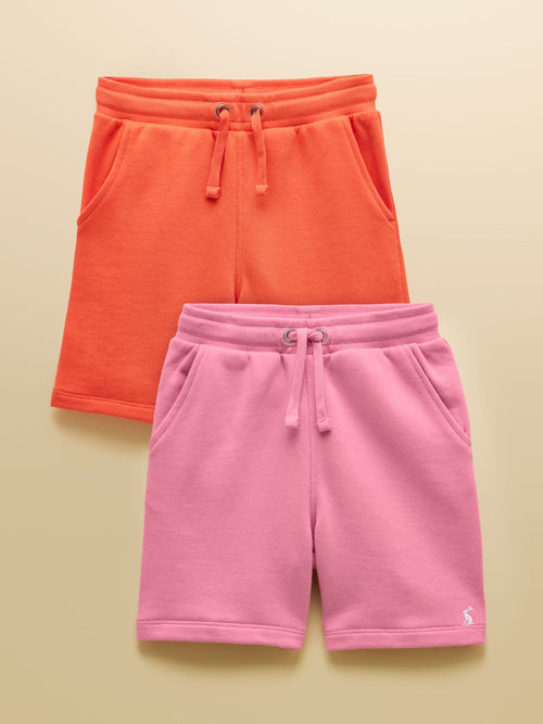 Joules Kids' Pink & Orange Loopback Sweat Shorts 2 Pack image 1