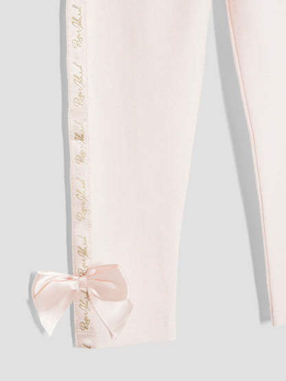 River Island Pink Girls Branded Bow T-Shirt Set image 4