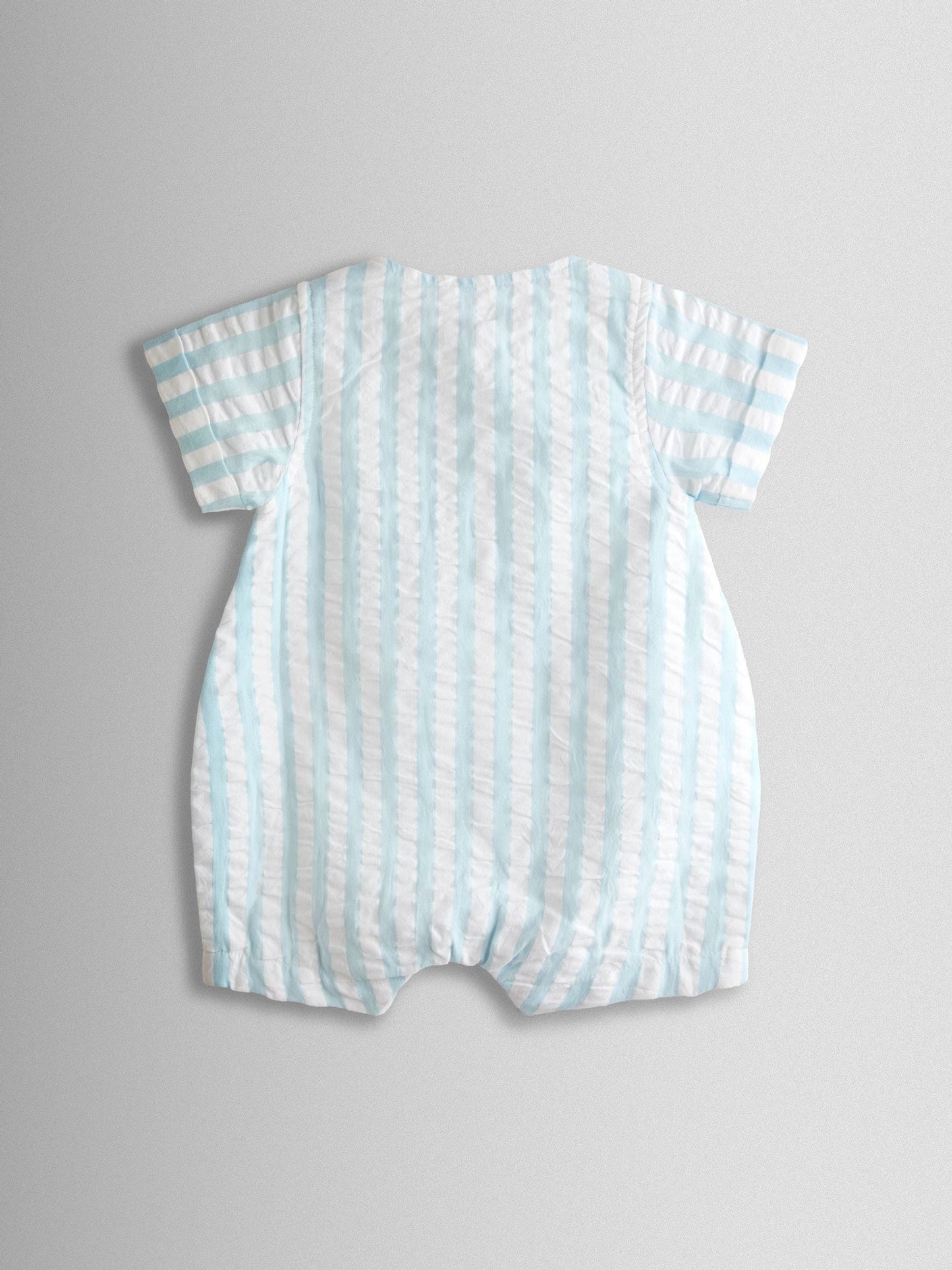 JoJo Maman Bébé Blue Stripe Peter Rabbit™ Cheesecloth Romper image 2