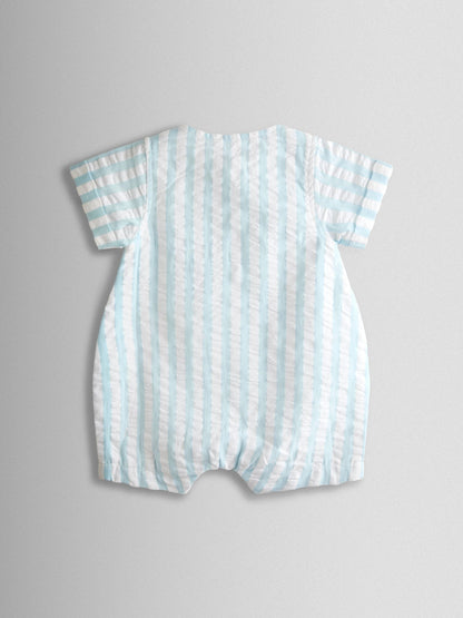JoJo Maman Bébé Blue Stripe Peter Rabbit™ Cheesecloth Romper image 2