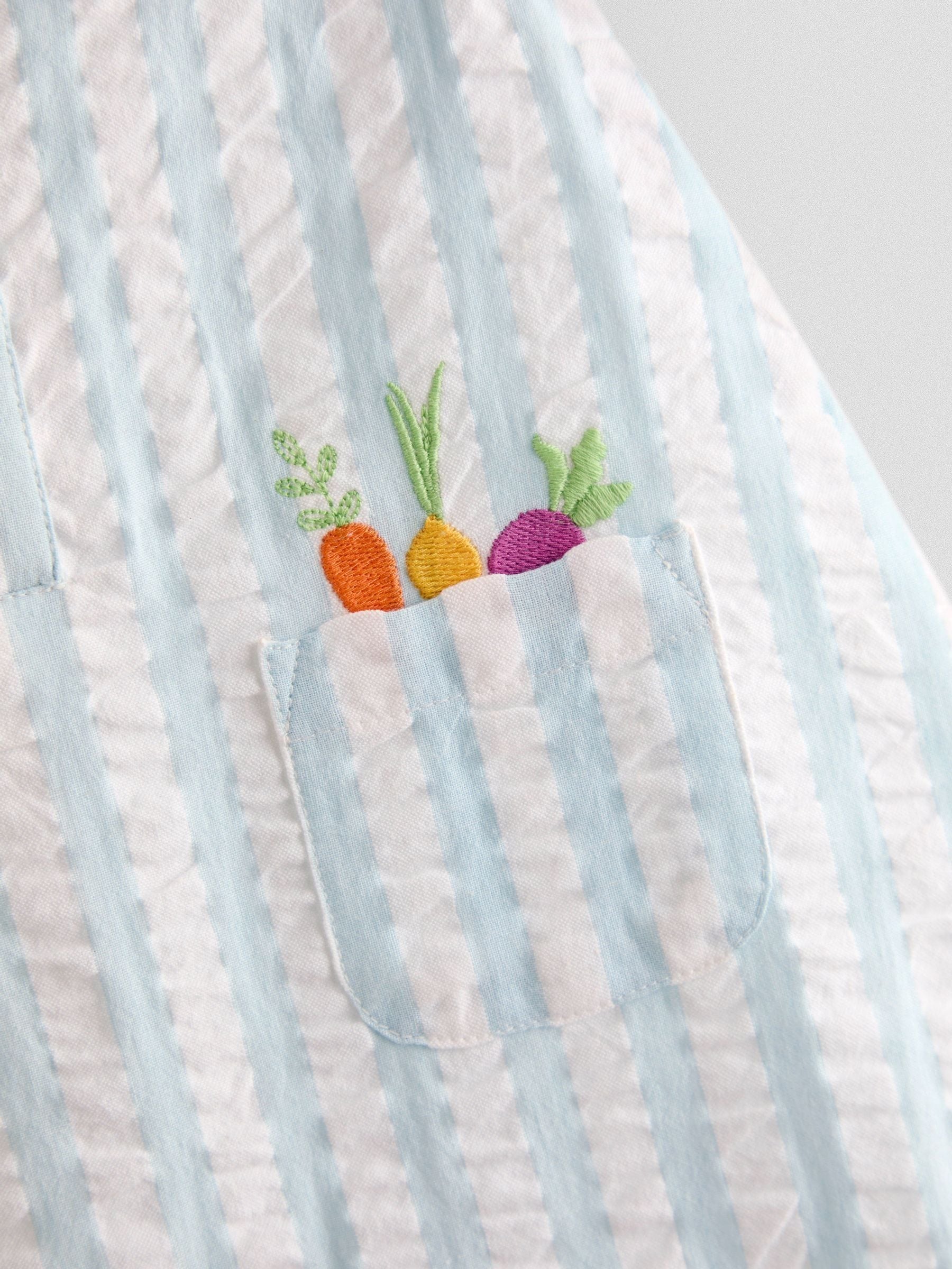 JoJo Maman Bébé Blue Stripe Peter Rabbit™ Cheesecloth Romper image 4