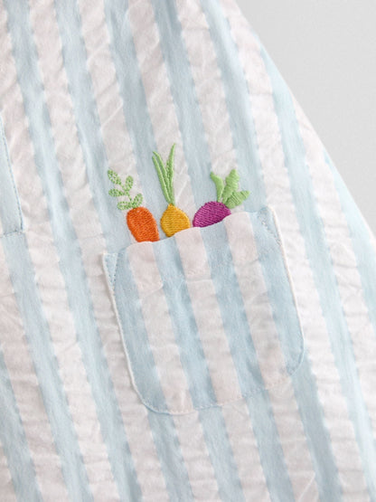 JoJo Maman Bébé Blue Stripe Peter Rabbit™ Cheesecloth Romper image 4