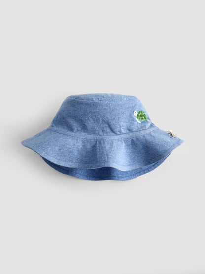 JoJo Maman Bébé Blue Turtle Appliqué Romper & Hat Set image 5