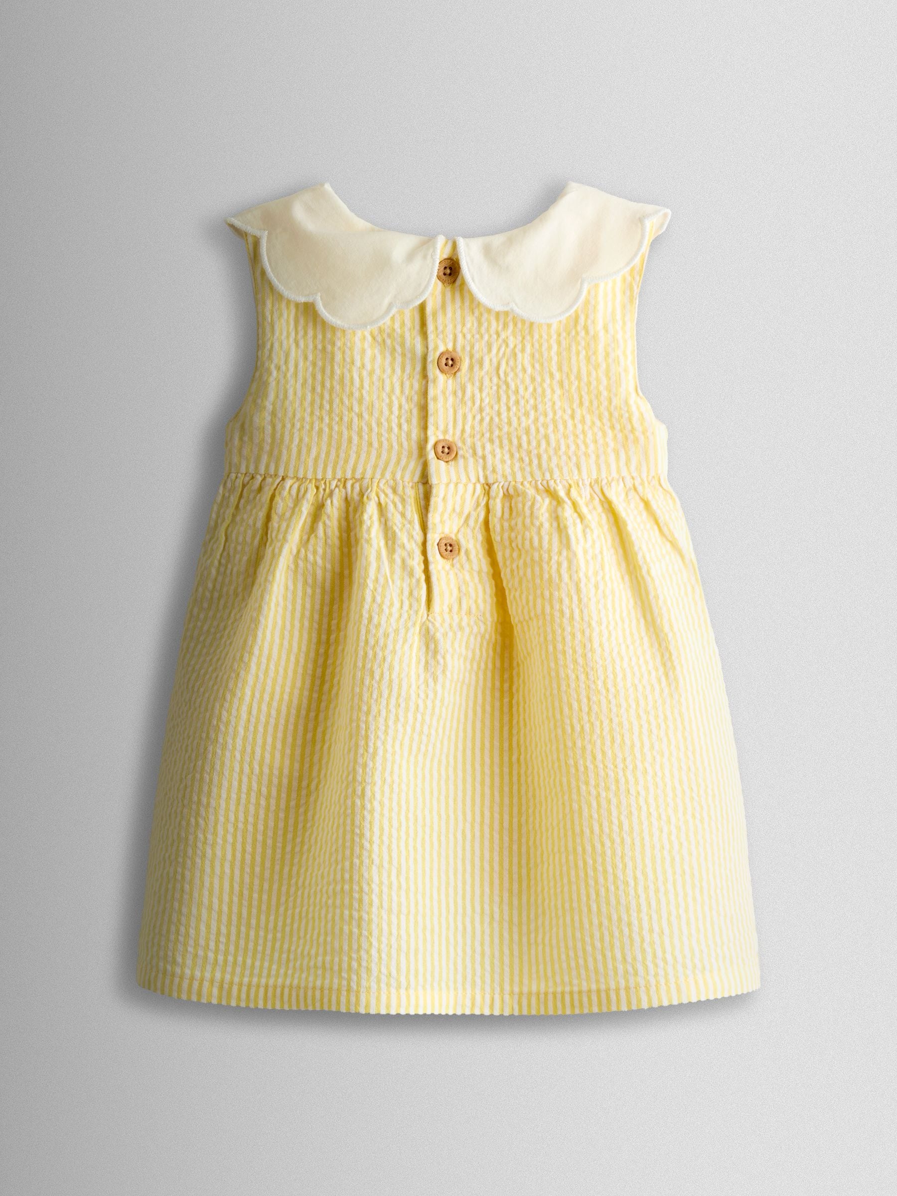 JoJo Maman Bébé Yellow Jemima Puddle-Duck Embroidered Dress & Knicker Set image 3