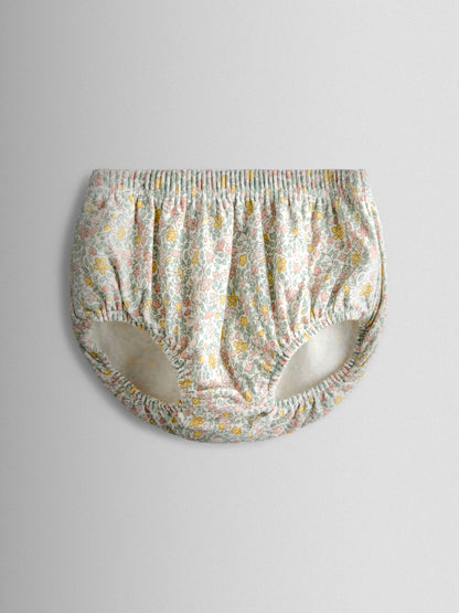 JoJo Maman Bébé Cream Ditsy Floral Ditsy Dress & Knicker Set image 4