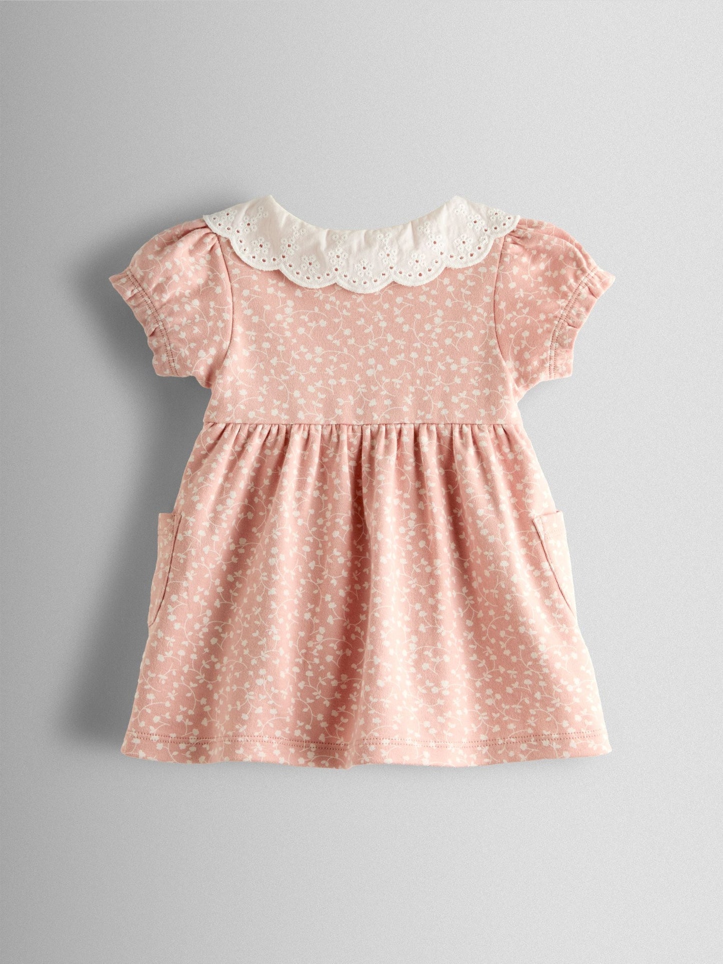 JoJo Maman Bébé Pink Floral Dress, Knicker & Headband Set image 3