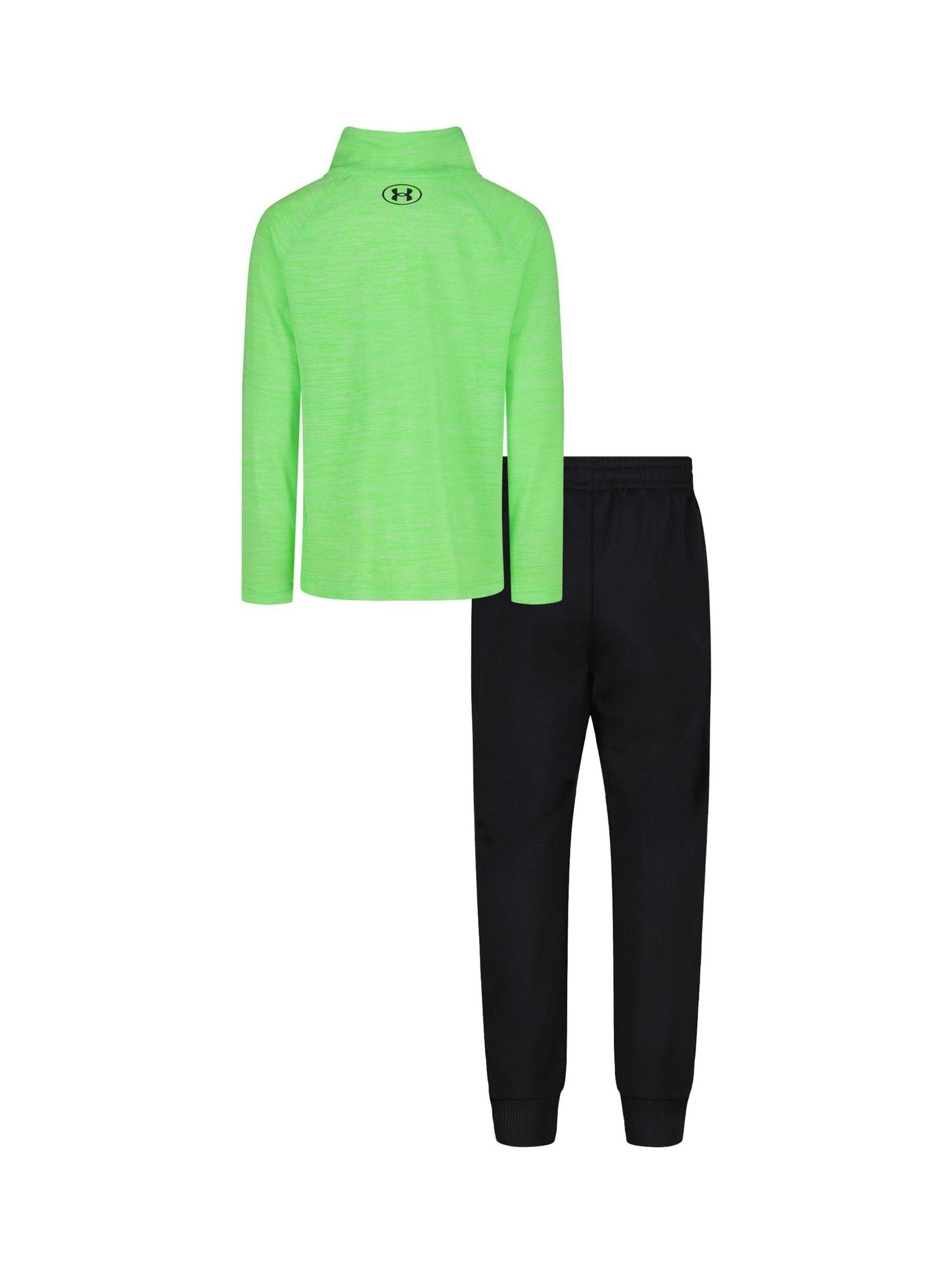Under Armour Green 1/4 Zip Twist Tech Set Tracksuit image 2