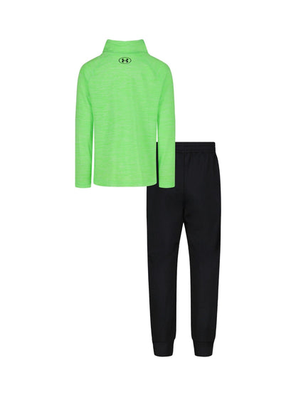 Under Armour Green 1/4 Zip Twist Tech Set Tracksuit image 2