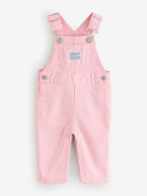 Dsiney Kidz - Levi's® Pink Baby Logo Pinstripe Dungarees image 1