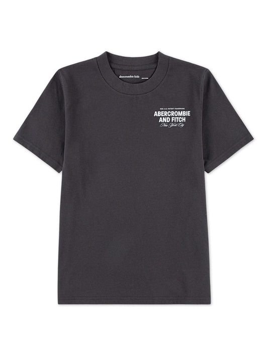 Dsiney Kidz - Abercrombie & Fitch Black Graphic City Stack T-Shirt With Back Print image 1