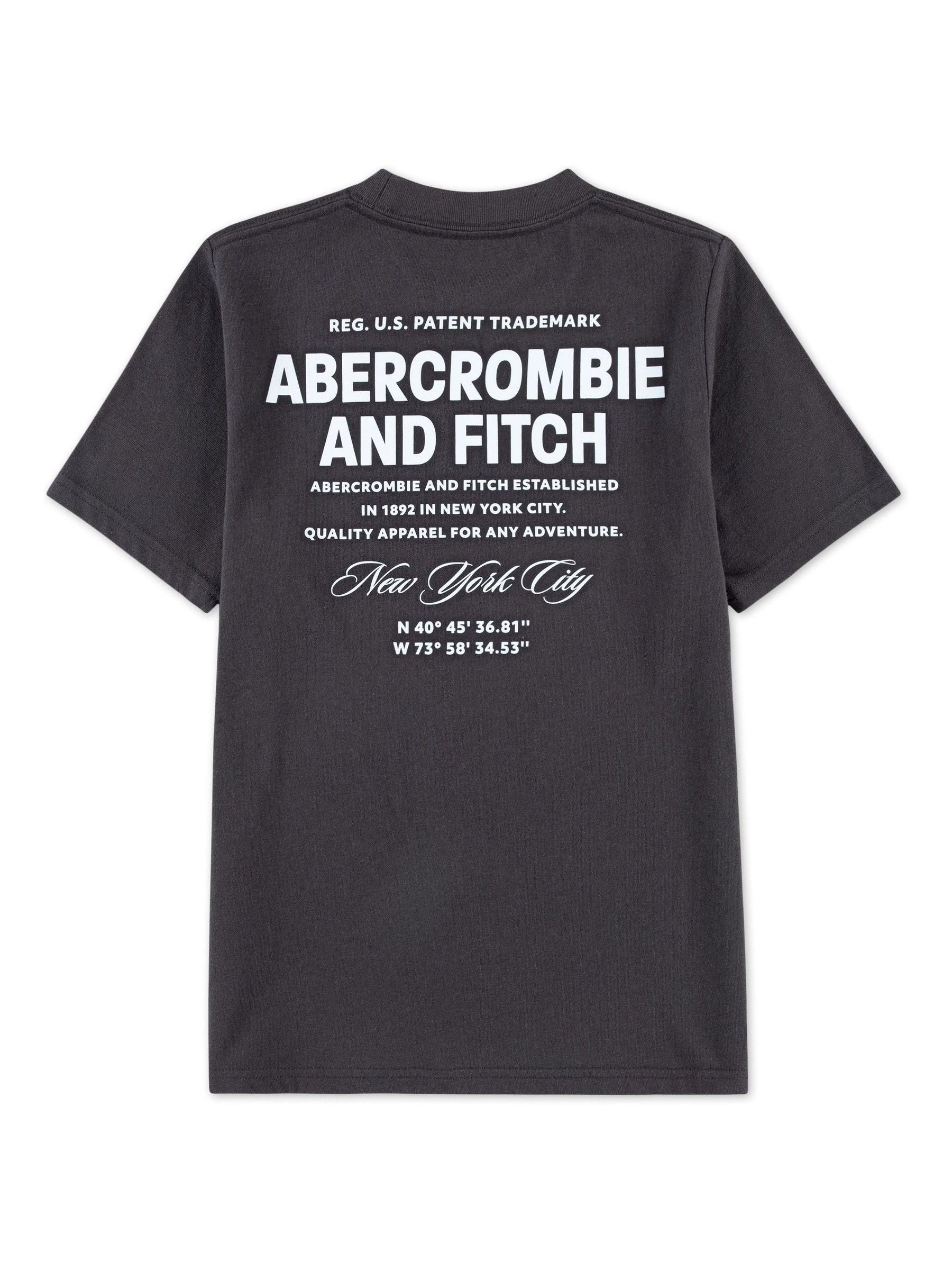 Dsiney Kidz - Abercrombie & Fitch Black Graphic City Stack T-Shirt With Back Print image 2