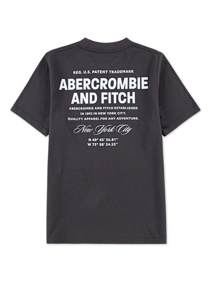 Dsiney Kidz - Abercrombie & Fitch Black Graphic City Stack T-Shirt With Back Print image 2