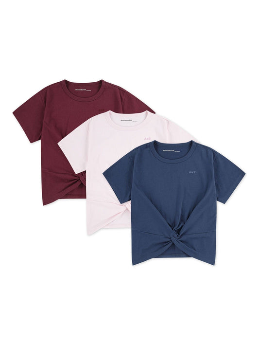Dsiney Kidz - Abercrombie & Fitch Pink/Red/Blue Knot Front Short Sleeve T-Shirts 3 Pack image 1
