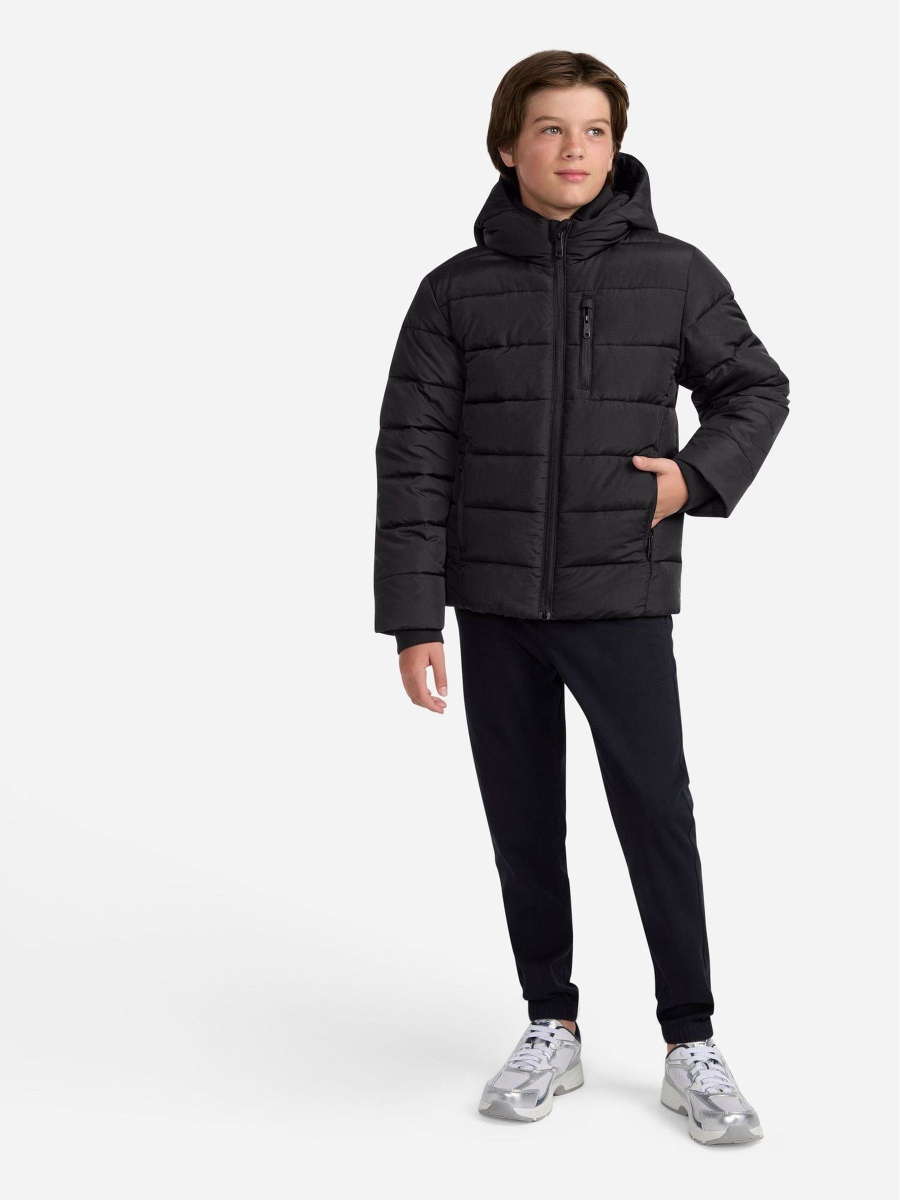 Dsiney Kidz - Abercrombie & Fitch Black Logo Midweight Puffer Coat image 2
