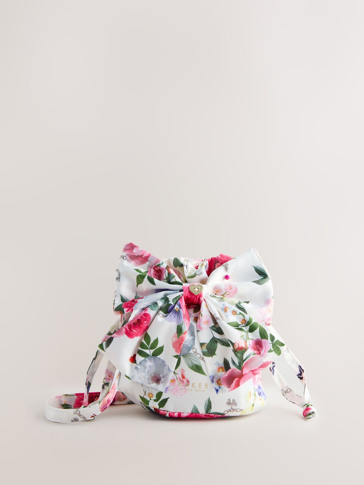 Baker By Ted Baker Childrens Floral Satin Bow Pouch Bag image 1