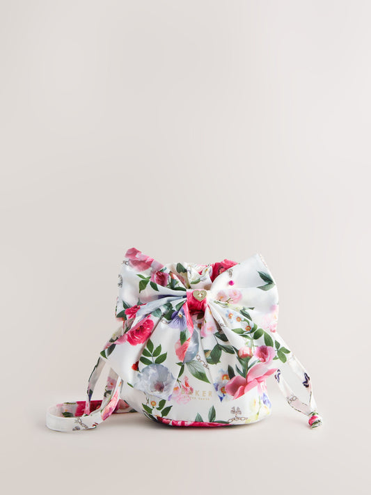 Baker By Ted Baker Childrens Floral Satin Bow Pouch Bag image 1