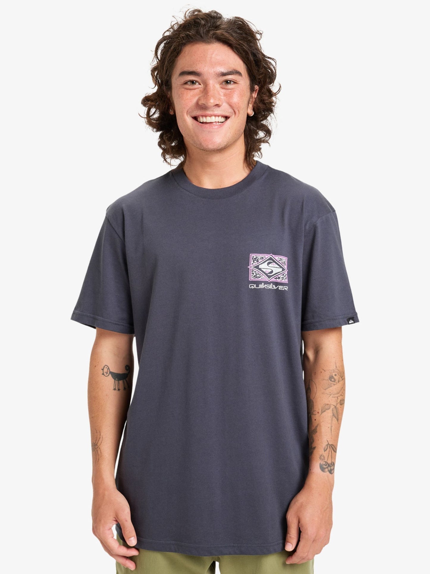 Dsiney Kidz - Quiksilver Blue Evo Youth Crisis Backprint Graphic Logo Short Sleeve T-Shirt image 2