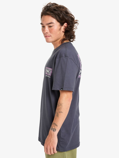 Dsiney Kidz - Quiksilver Blue Evo Youth Crisis Backprint Graphic Logo Short Sleeve T-Shirt image 4