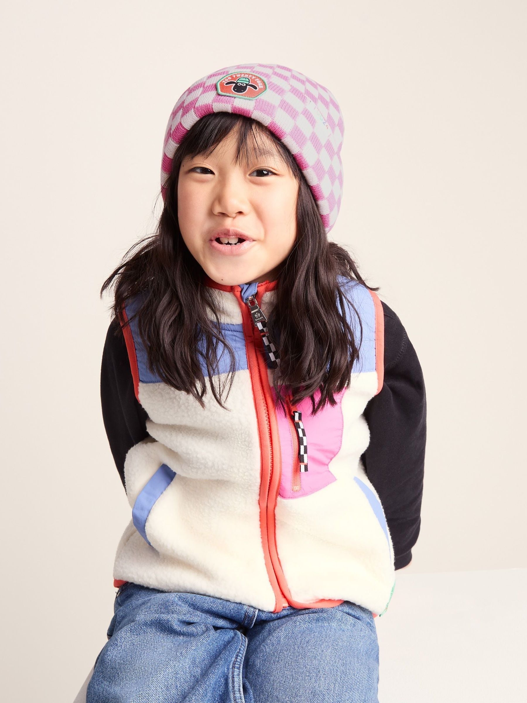 Tog 24 Light Pink Kids Uda Shaun The Sheep Knit Hat image 1