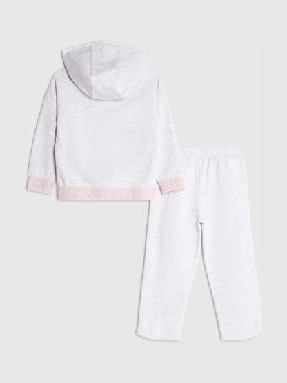 River Island Grey Girls Branded Hoodie Set