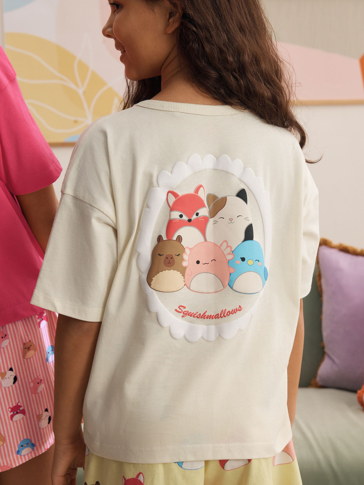 Pink/Yellow Yellow/ Pink Squishmallow Short Pyjamas 2 Pack (3-16yrs) - image 3