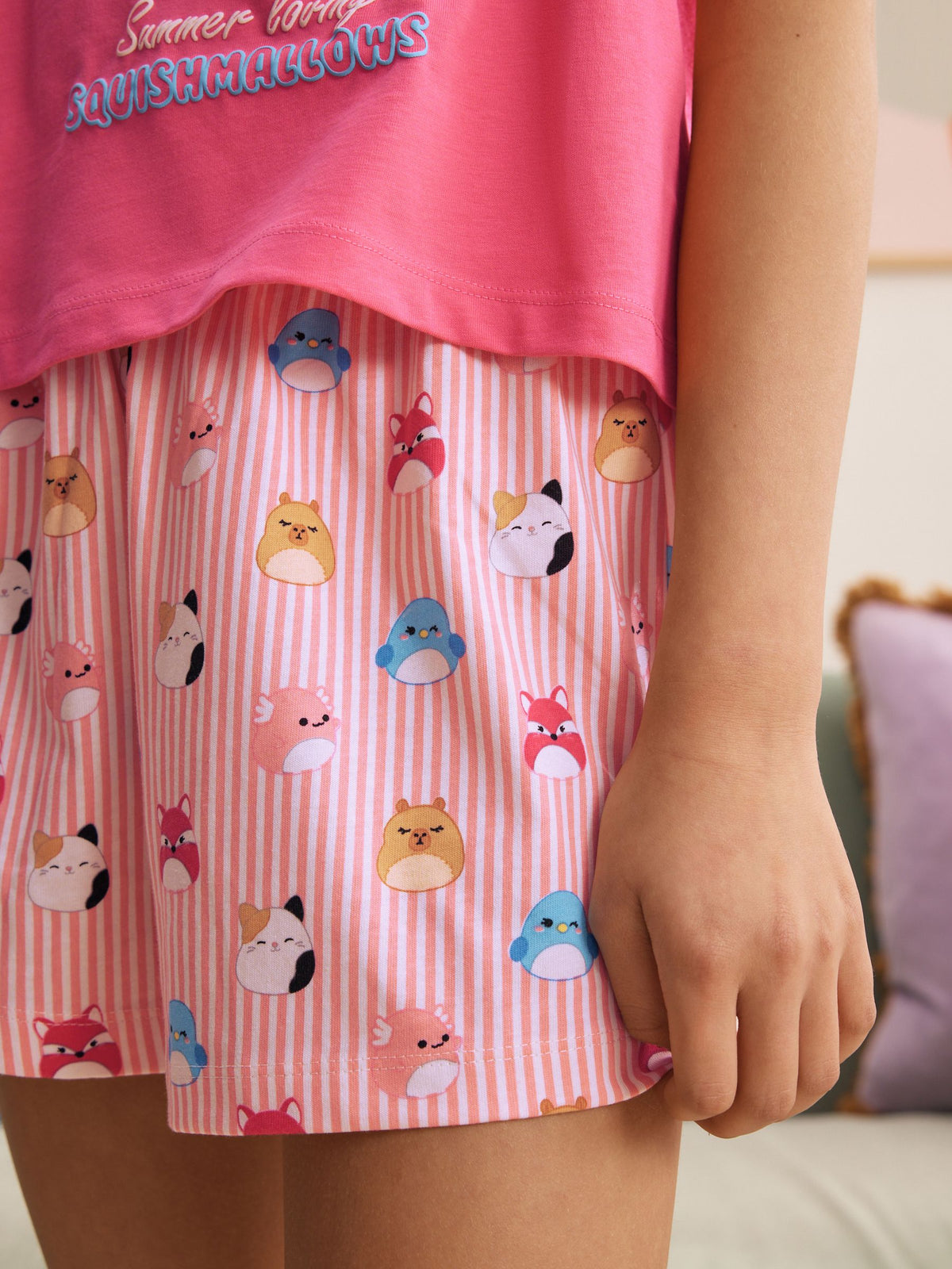 Pink/Yellow Yellow/ Pink Squishmallow Short Pyjamas 2 Pack (3-16yrs) - image 4