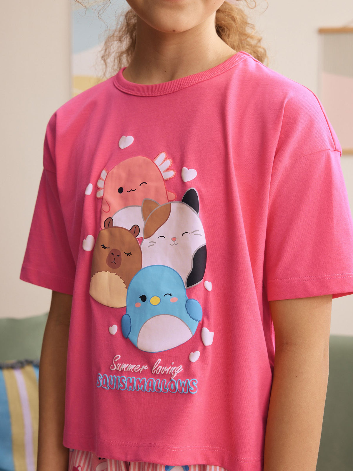 Pink/Yellow Yellow/ Pink Squishmallow Short Pyjamas 2 Pack (3-16yrs) - image 5