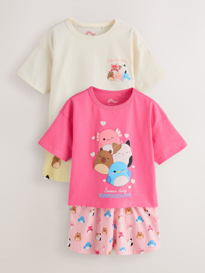 Pink/Yellow Yellow/ Pink Squishmallow Short Pyjamas 2 Pack (3-16yrs) - image 6