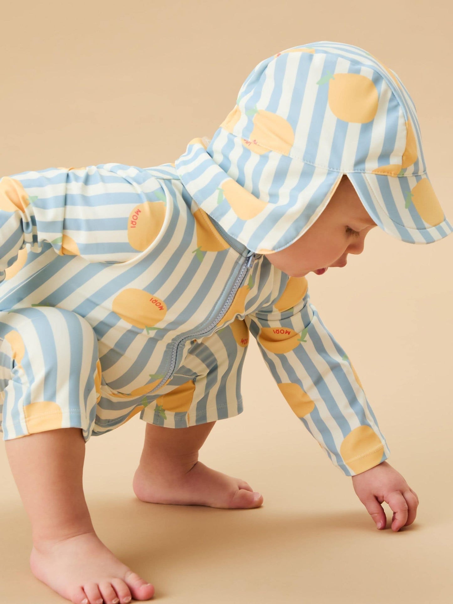 MORI Blue Stripe Long Sleeve Sun Safe Swimsuit image 3