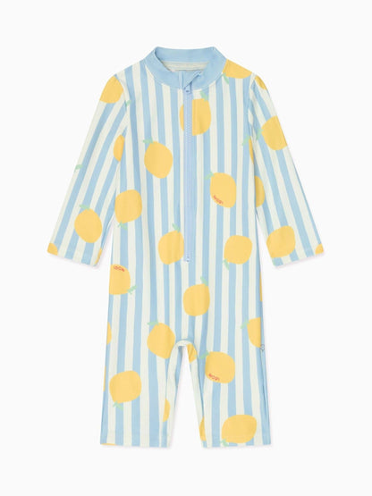 MORI Blue Stripe Long Sleeve Sun Safe Swimsuit image 4