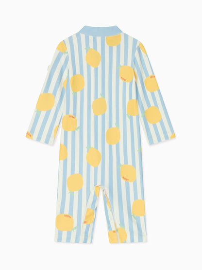 MORI Blue Stripe Long Sleeve Sun Safe Swimsuit image 5
