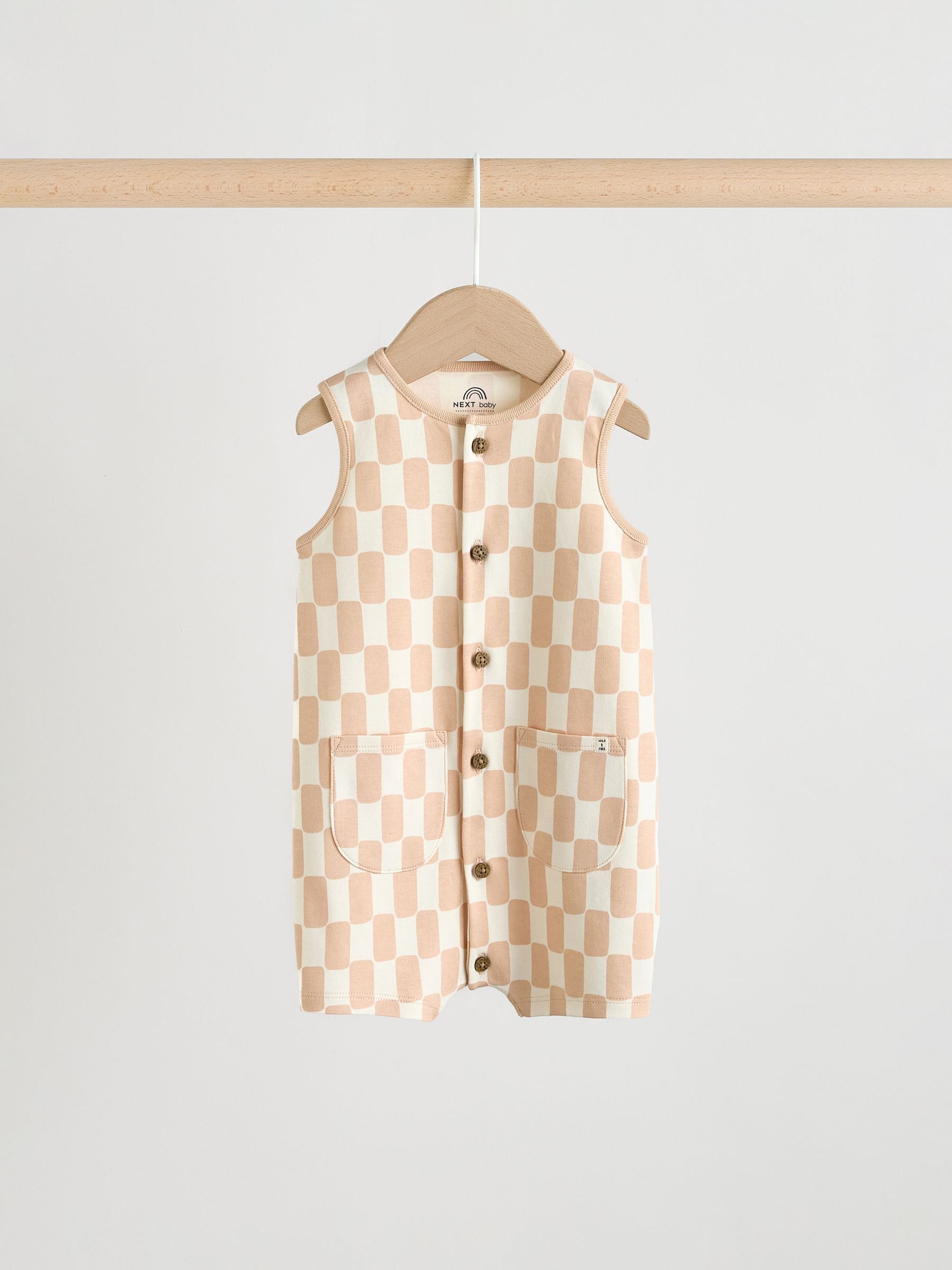 Blue Dino Print Vest Jersey Baby Romper image 2