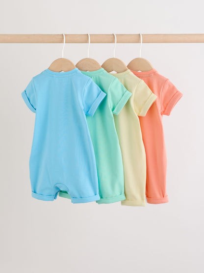 Bright Slogan Jersey Baby Rompers 4 Pack image 2