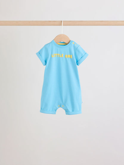Bright Slogan Jersey Baby Rompers 4 Pack image 3