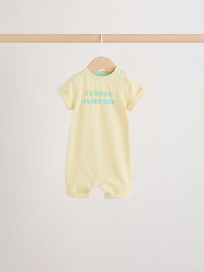 Bright Slogan Jersey Baby Rompers 4 Pack image 6