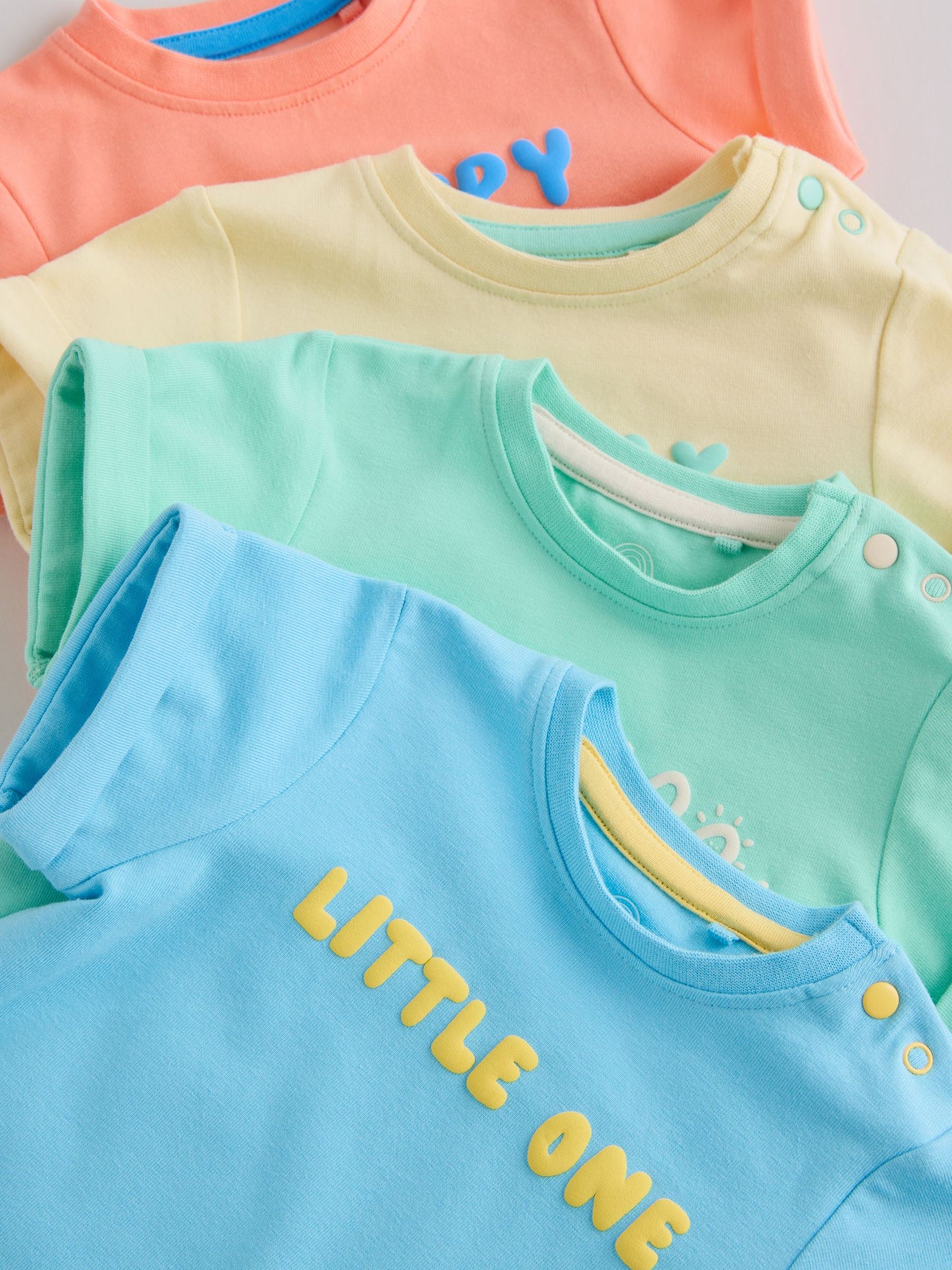 Bright Slogan Jersey Baby Rompers 4 Pack image 8