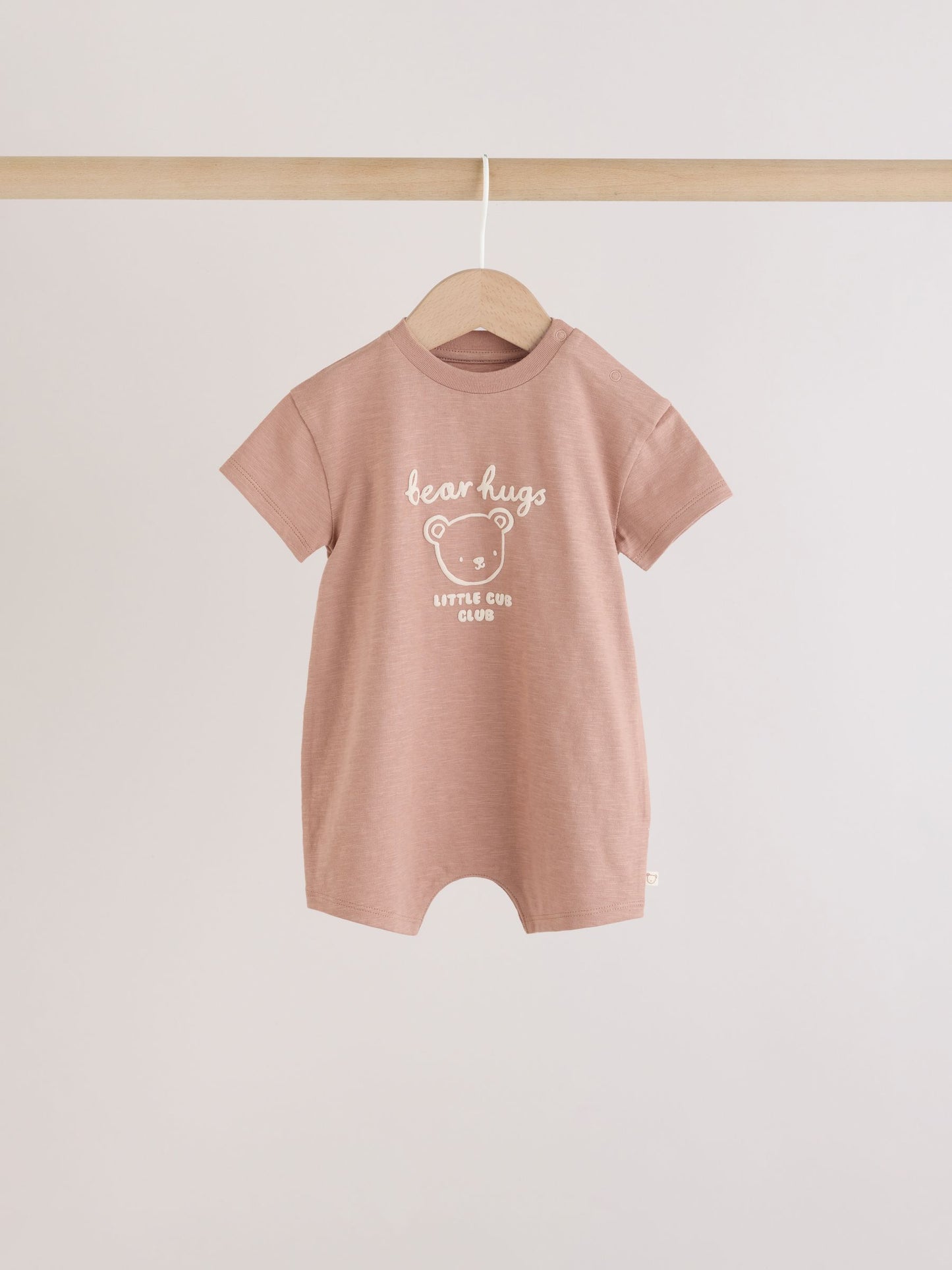 Blue/Brown Bear Jersey Baby Rompers 3 Pack image 6