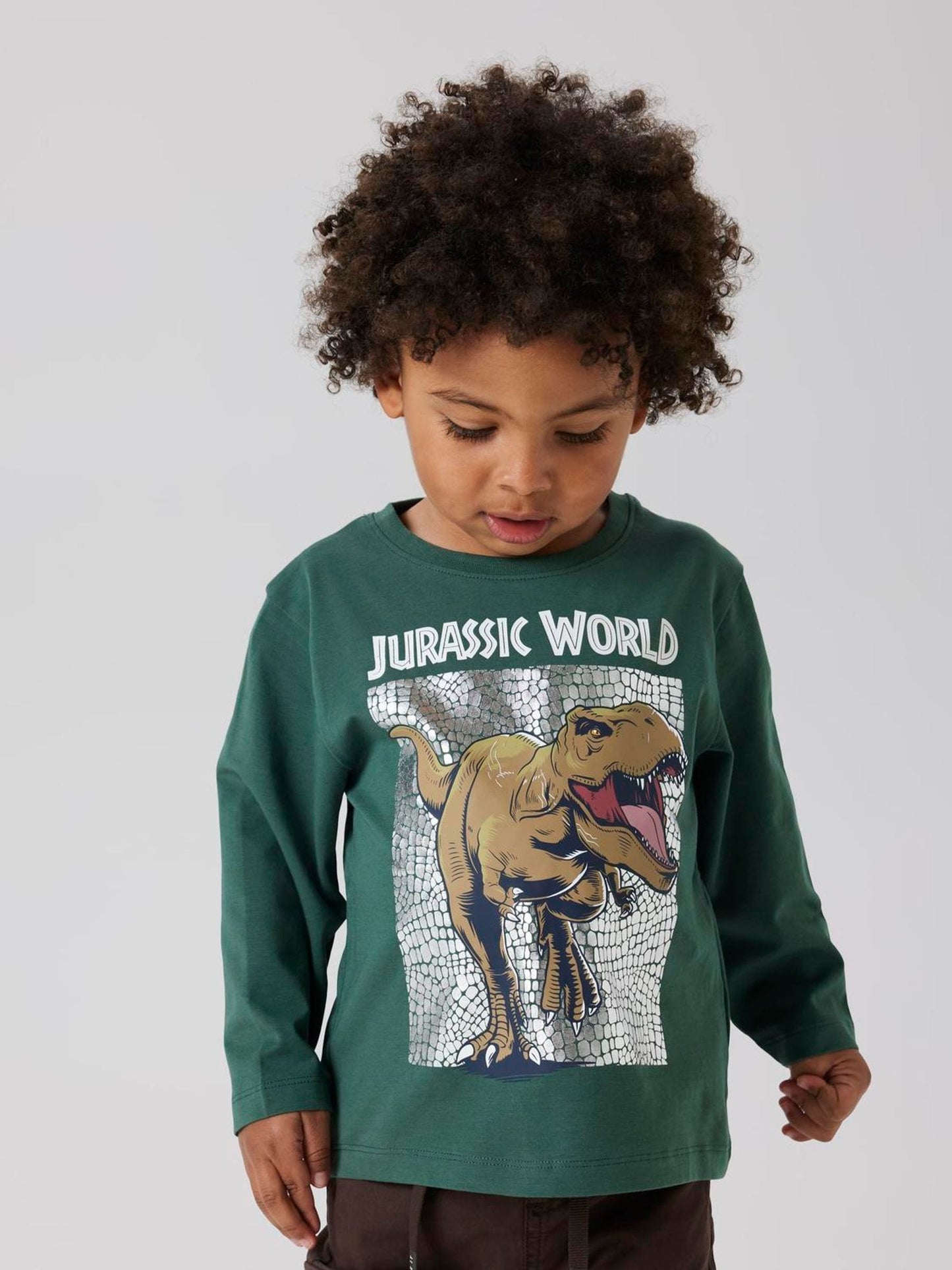 Name It Green Jurassic World Graphic Print Long Sleeve T-Shirt image 3
