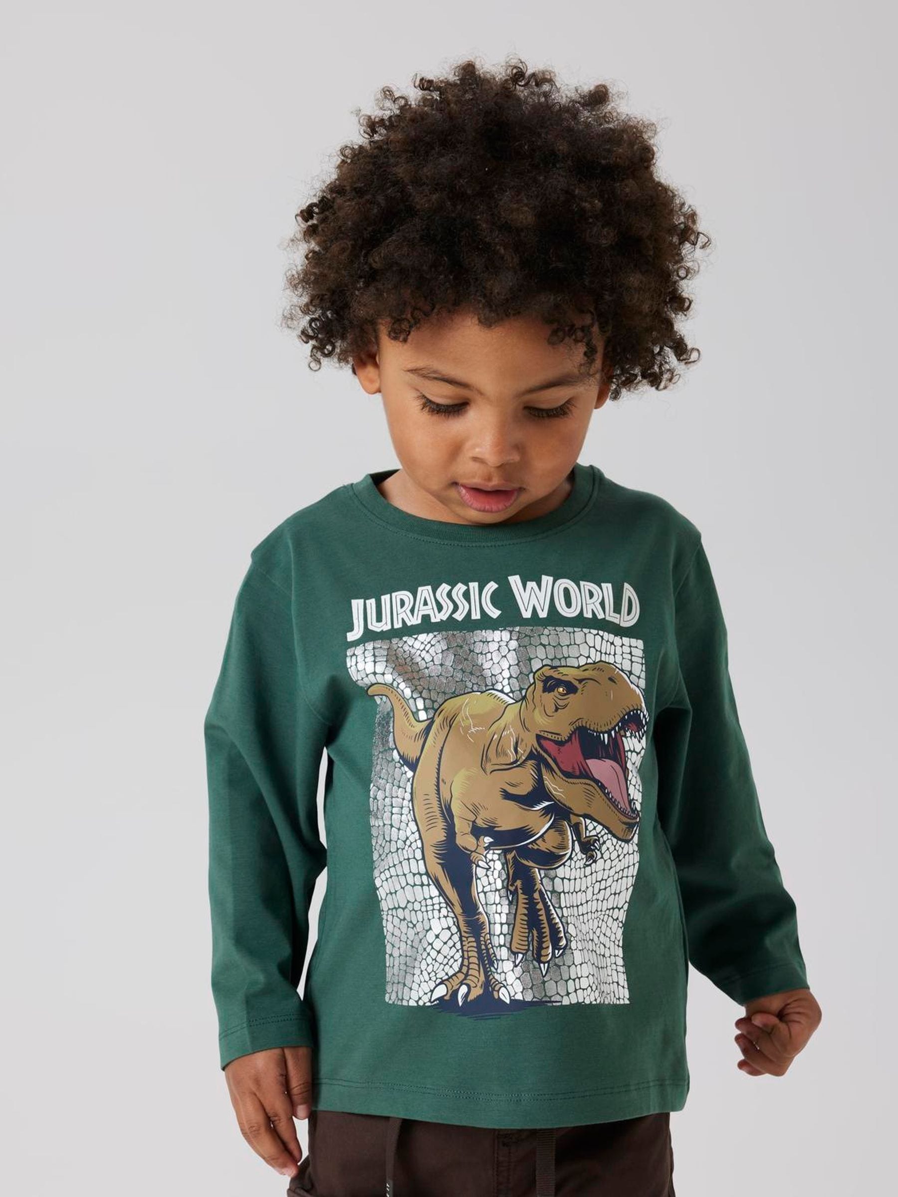Name It Green Jurassic World Graphic Print Long Sleeve T-Shirt image 3
