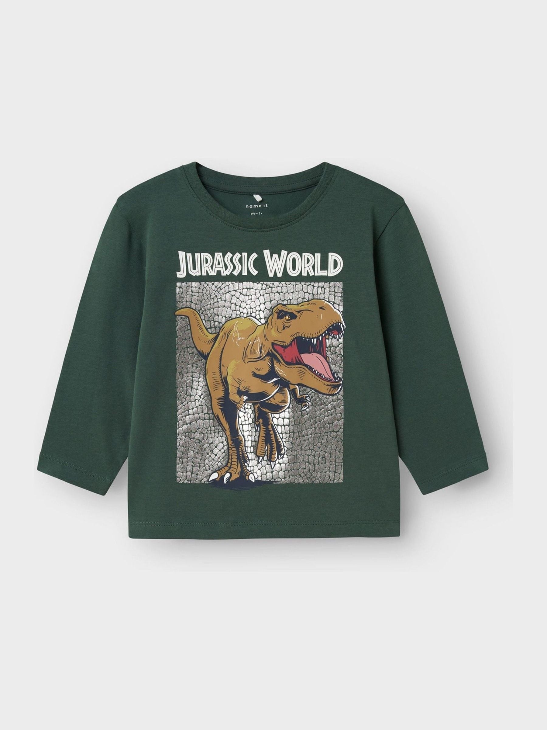 Name It Green Jurassic World Graphic Print Long Sleeve T-Shirt image 4